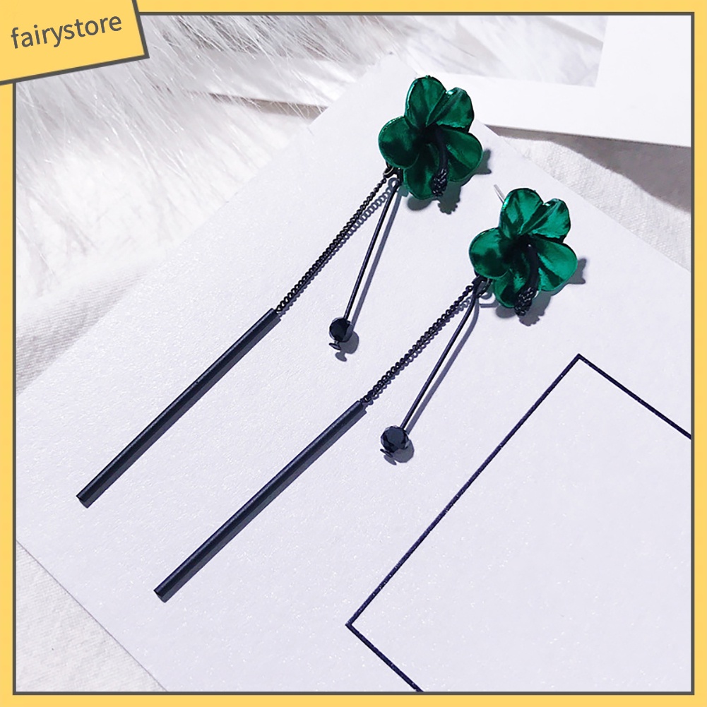 Khuyên Tai Dài Đính Hoa Phong Cách Hàn Quốc Thanh Lịch Dành Cho Nữ