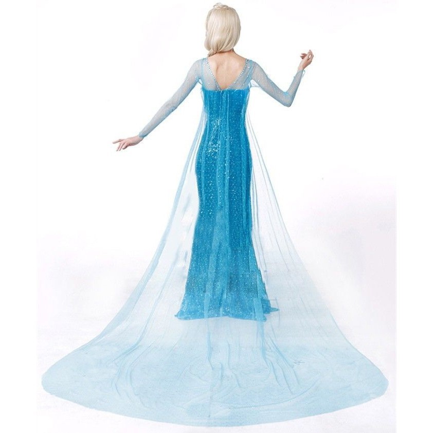 ☛☏❤Elegant Frozen Elsa Ice Queen Women Dress Skirt Cosplay Costume Fancy Dresses | BigBuy360 - bigbuy360.vn