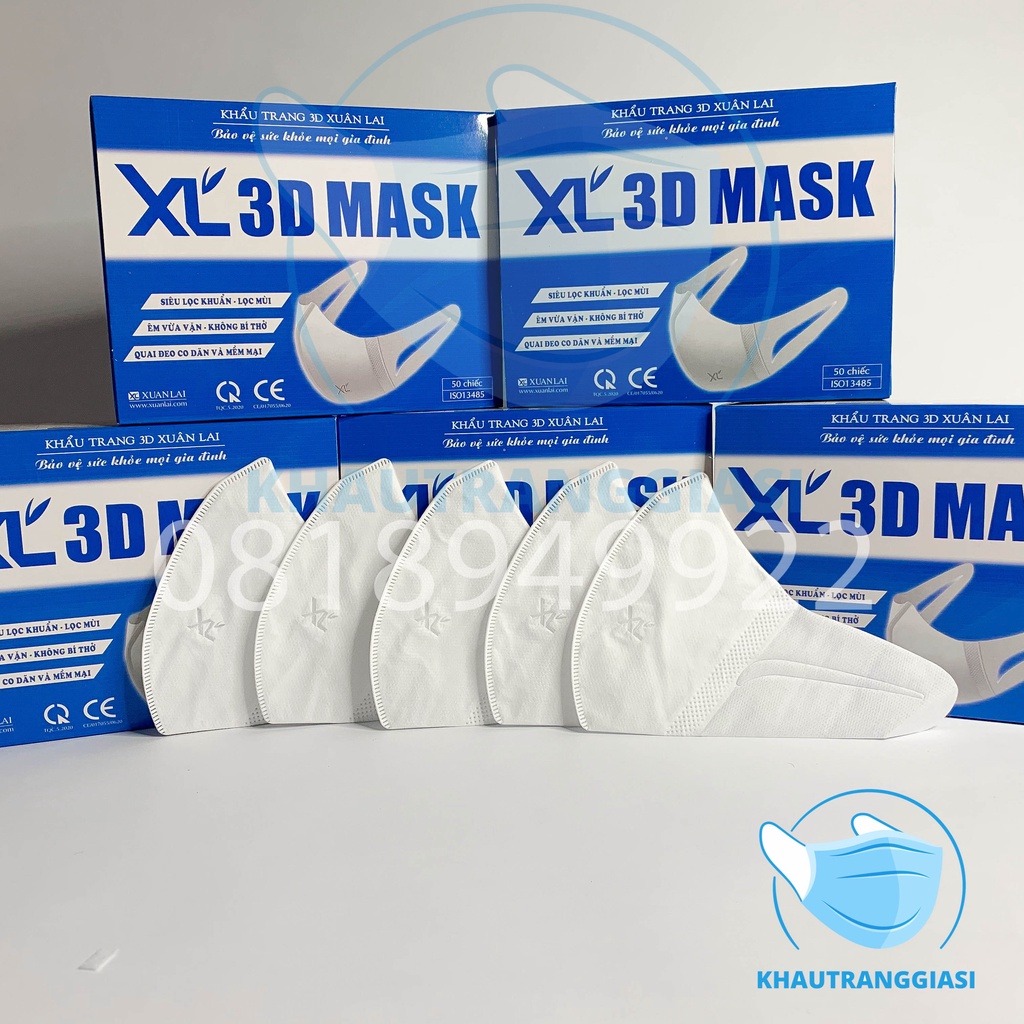 FULL HỘP 50 CÁI Khẩu trang 3D Xuân Lai