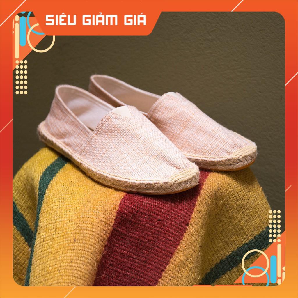 Giày lười vải đế cói nam nữ cao cấp unisex, sục slip on thời trang, đi biển, du lịch, dạo chơi mùa hè | BigBuy360 - bigbuy360.vn