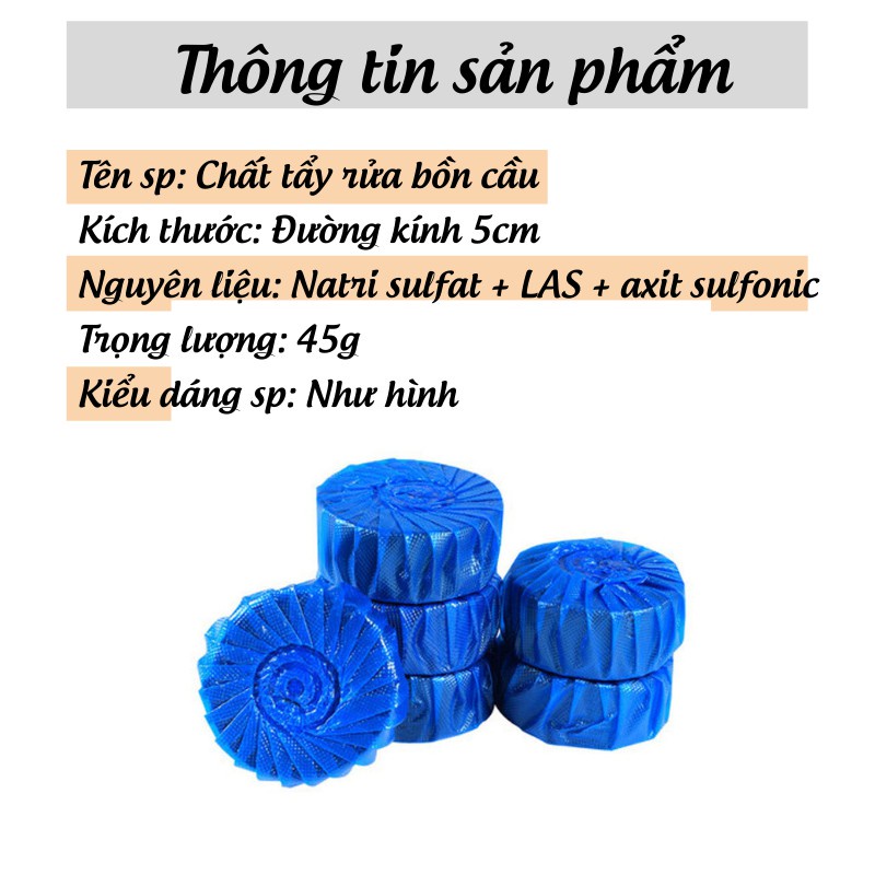 Combo 10 Viên Tẩy Bồn Cầu Toilet,diệt khuẩn, khử mùi ,tẩy sạch vệ sinh vết bám bẩn, thế hệ mới