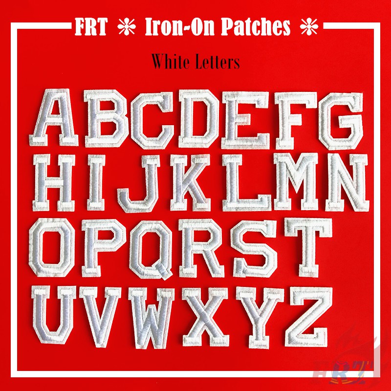 ☸ Black & White Letters：White Letter Iron-on Patch ☸ 1Pc Diy Sew on Iron on Badges Patches