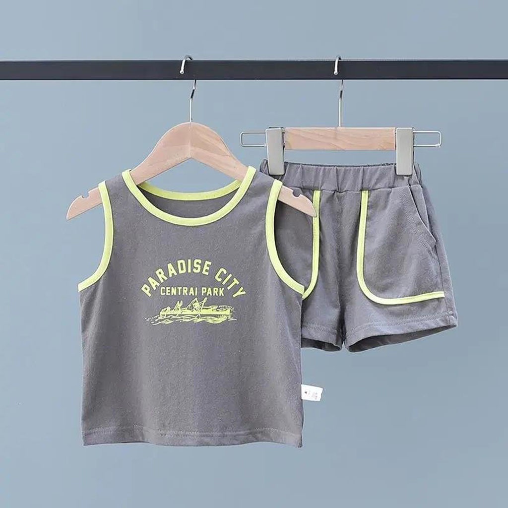 Bộ ba lỗ CITY cho bé trai, Bộ sát nách cho bé chất cotton cao cấp mềm mát cho bé từ 7-28kg - LILA KIDS