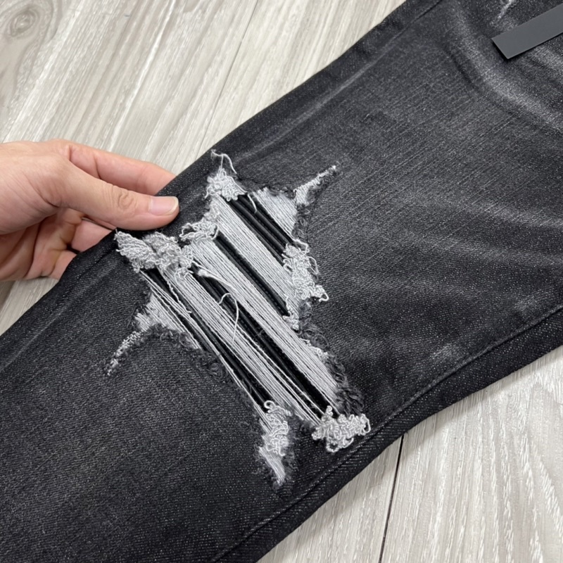 Quần bò Amiri vá vải L.A mẫu mới, jean bò rách gối vá màu chất sịn, Bin Store