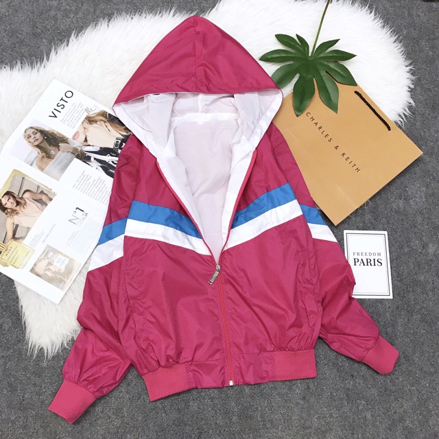 Áo khoác dù hai lớp phối sọc bốn màu siêu xinh | BigBuy360 - bigbuy360.vn