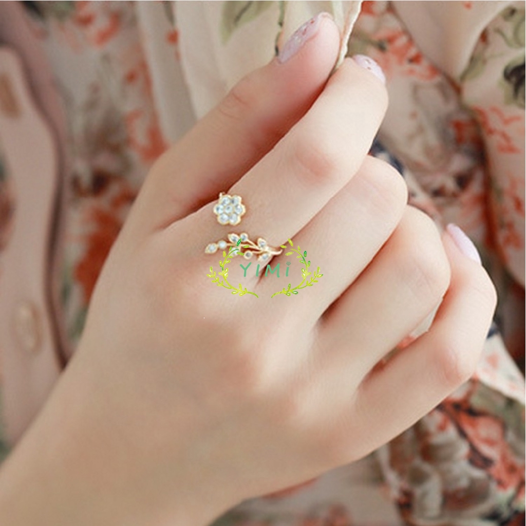 Women's Mini Ring Women's Jewelry Can Be Adjusted Gold-plated Flower Pattern for Gifts❤Yimi❤