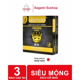 Bao cao su okamoto crown siêu mỏng , mềm mại ( HỘP 10 CÁI)