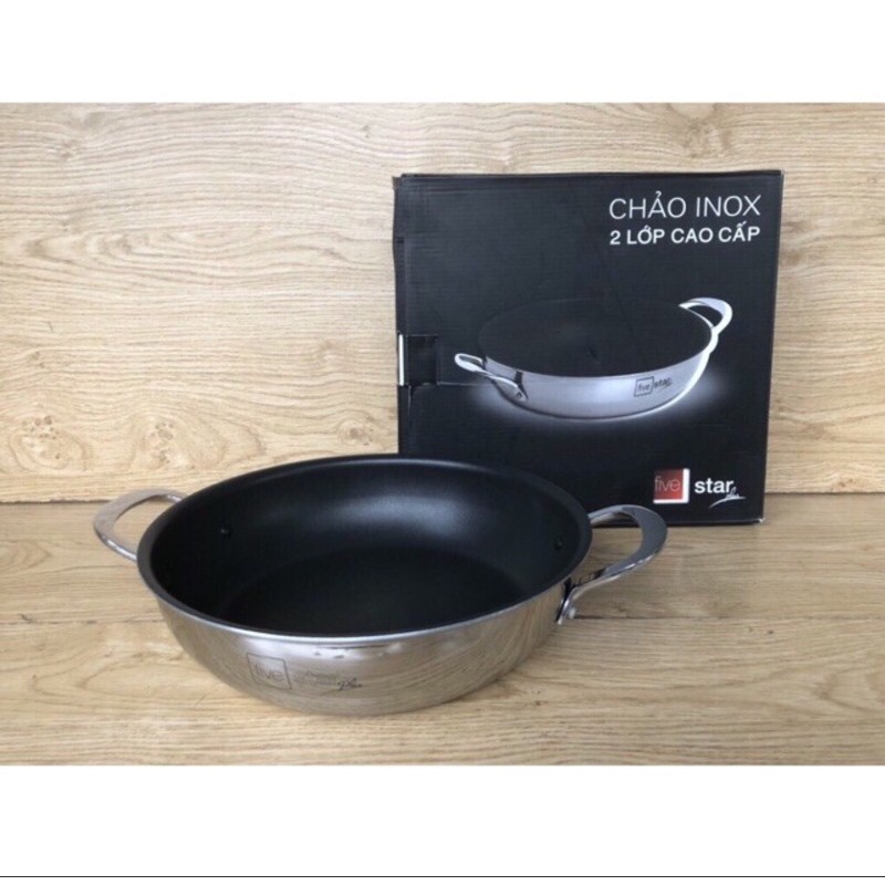 Chảo inox cao cấp fivestar size 26cm( 2 qoai)