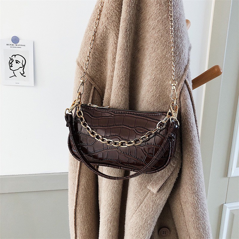 Túi Xách Nữ Đẹp Mini Da PU cao cấp đeo chéo phối dây xích điệu đà cá tính MẪU 3026
