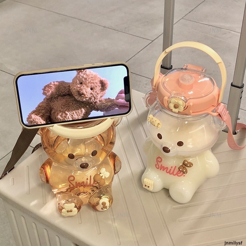 BÌNH NƯỚC HÌNH GẤU KÈM STICKER DỄ THƯƠNG