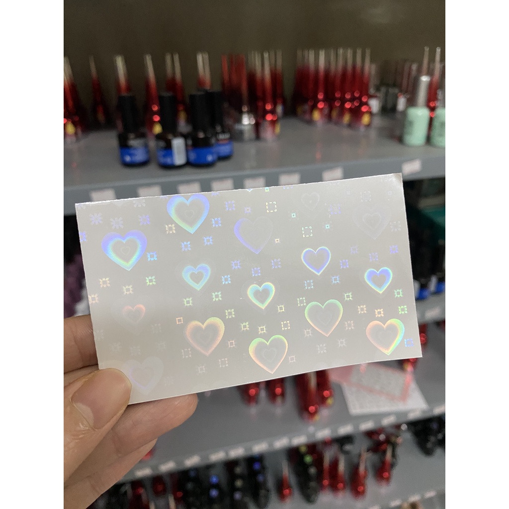 [hàng hot] Sticker nail, bling bling, sticker dán móng tay hình trái tim