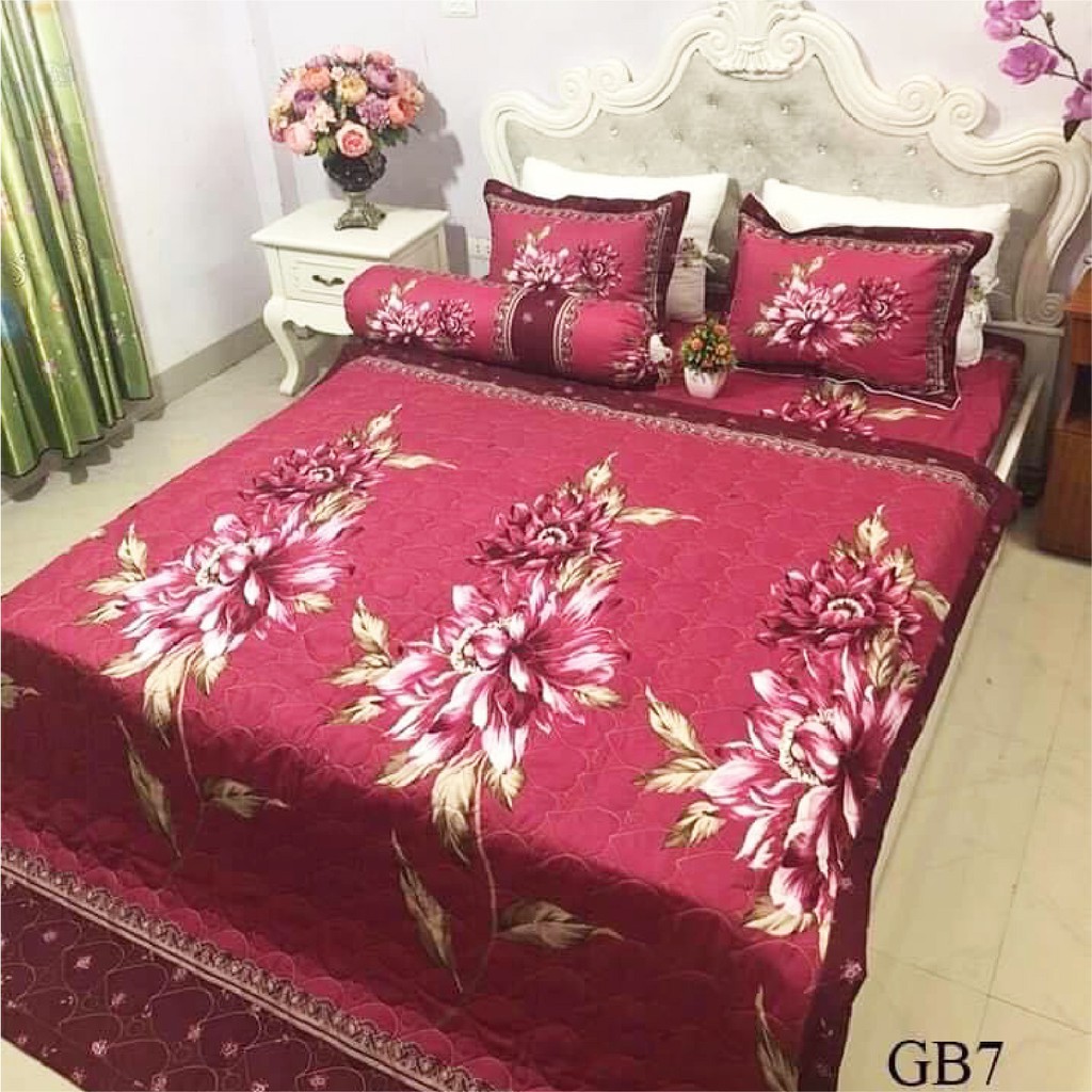 Chăn ga gối hè - set 5 món trần bông