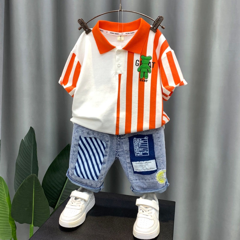 Bộ Đồ Polo Thời Trang Mùa Hè Hàn Quốc Dành Cho Bé Trai