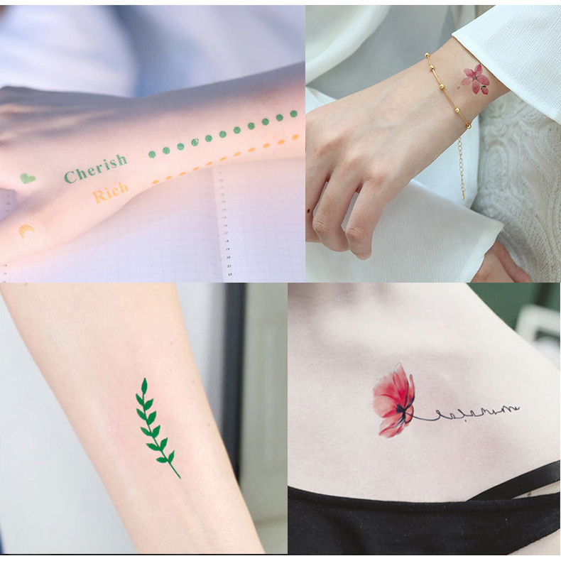 Sticker Dán Giả Hình Xăm Lên Xương Quai Xanh Lâu Trôi Họa Tiết Hoa Anh Đào Xinh Xắn Chống Thấm Nước