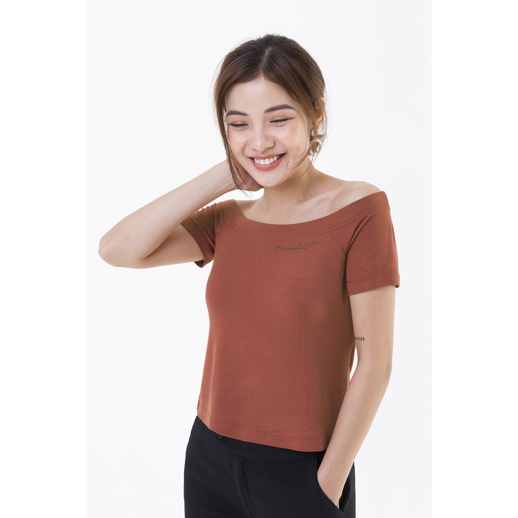 Áo cotton, trễ vai in chữ VIEN TRAN V61B20H003 (Nhiều Màu)