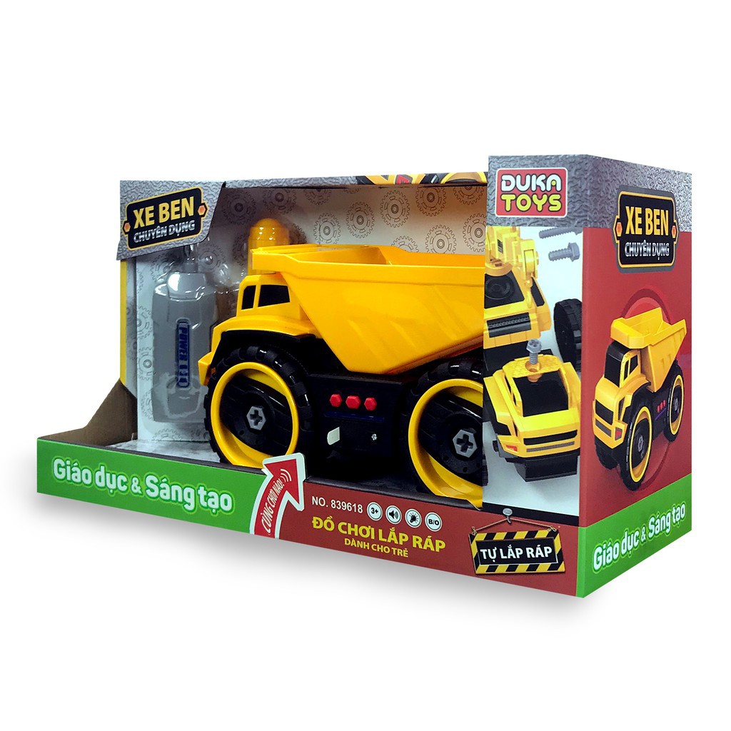 Đồ Chơi Duka: Xe Công Trình Tự Tháo Lắp - Xe Ben Chuyên Dụng (839618)