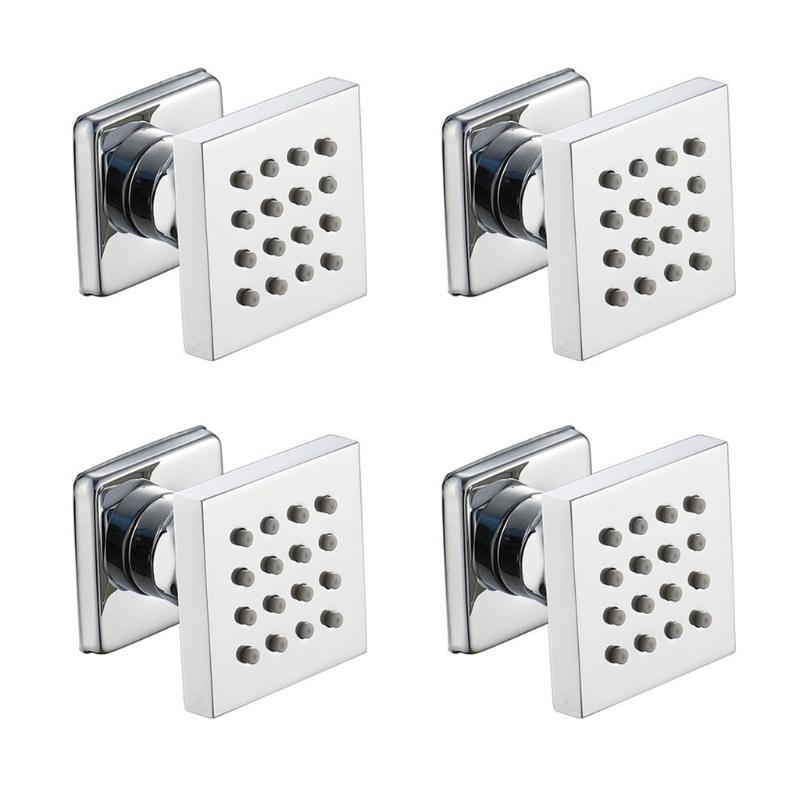 1 Vòi Hoa Sen Hình Vuông Bằng Đồng Thau Màu Đen Cho rome 2 Inch