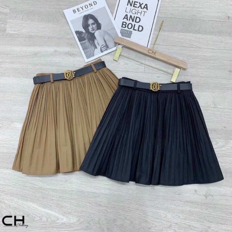 [ Mã FADIRECT20 giảm 20K đơn 150K] chân váy xếp li kèm đai