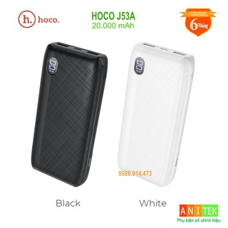 Pin dự phòng 20000 mAh 2 cổng sạc HOCO J53A nhỏ gọn sang trọng