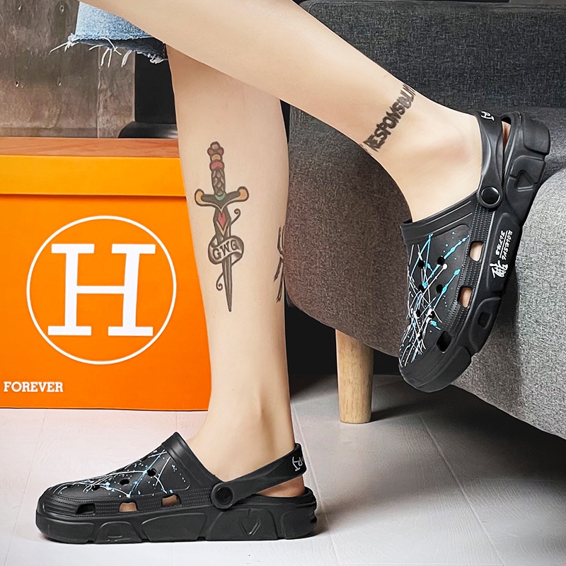 [ASZC] Xăng đan Thể Thao Đi Biển Chống Trượt Thoáng Khí In Họa Tiết Gypsophila Thời Trang Mùa Hè Cho Nam