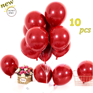 Set 10 Bong Bóng Màu Đỏ 25.4 cm Trang Trí Tiệc