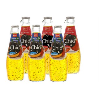 Combo 6 nước ép trái cây hạt chia 290ml 3 hương trái cây + 3 hương đào