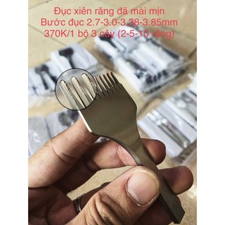 Đục xiên mài mịn răng, may ví da thủ công