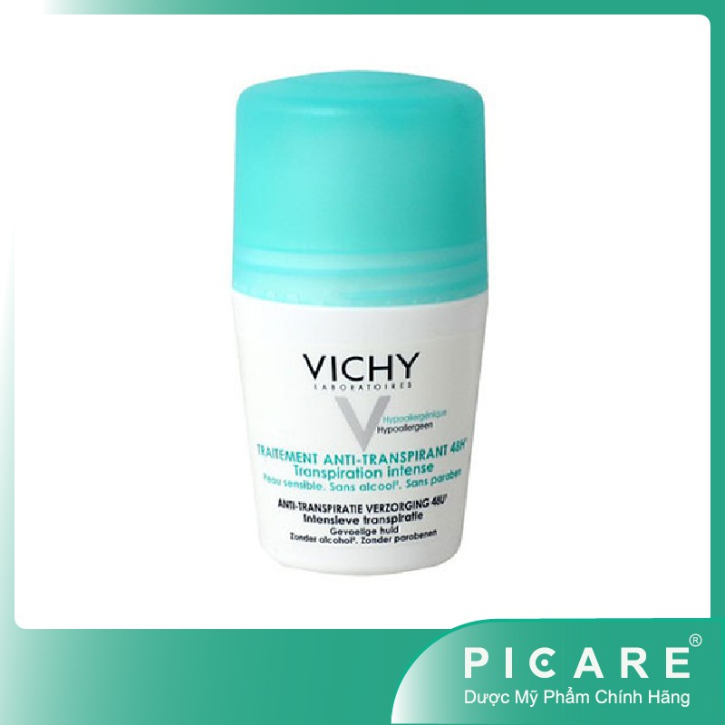 Lăn khử mùi giúp khô thoáng vùng da dưới cánh tay 48 giờ Vichy Deodorant 48H 50ml