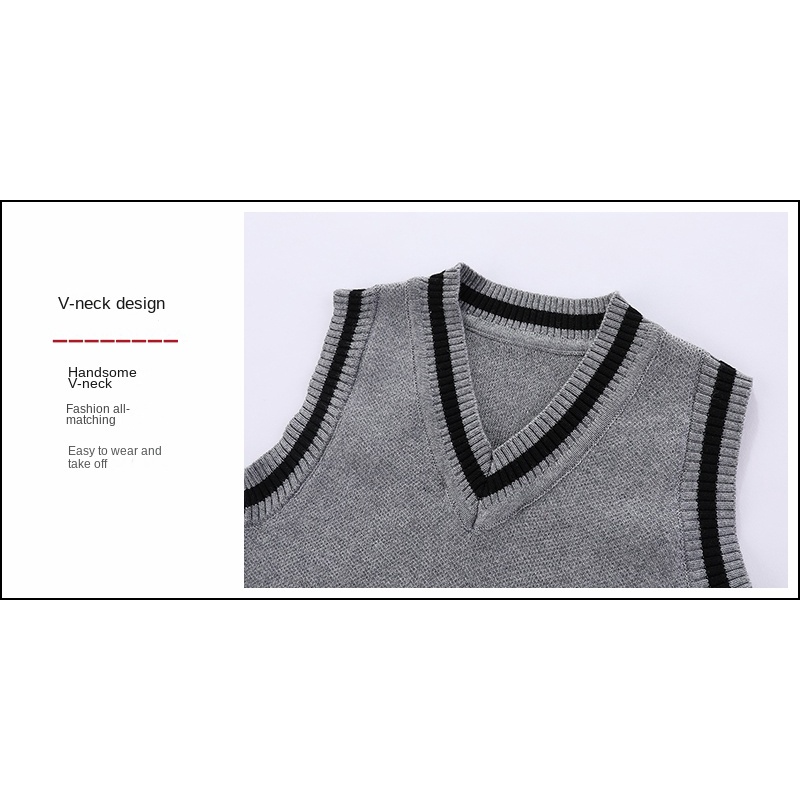 Áo Len Cotton Dệt Kim Không Tay Phong Cách Phương Tây Thời Trang Xuân Thu Dành Cho Bé Trai Và Bé Gái