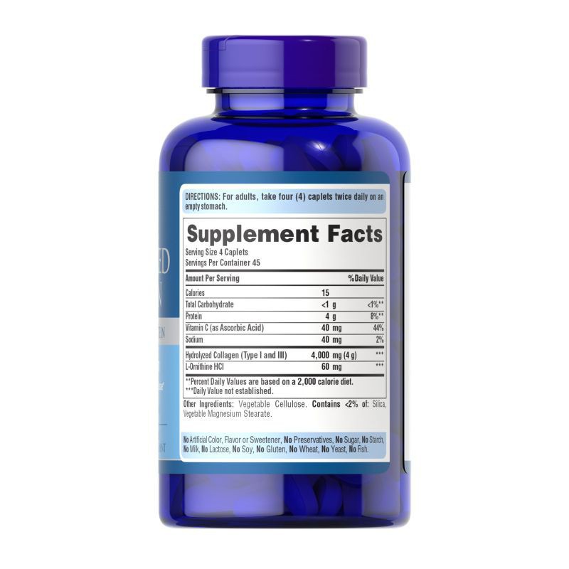 Collagen thủy phân trắng da, mờ nám Hydrolyzed 1000mg Puritan's Pride 180 viên | BigBuy360 - bigbuy360.vn