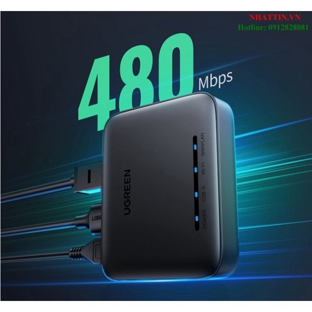 Thiết bị Printer Server in qua mạng Lan hoặc Wifi Ugreen 10941 cao cấp   - Phân Phối Chính Hãng