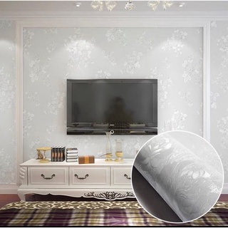 Giấy dán tường hình hoa hồng 3d keo sẵn khổ 45cm