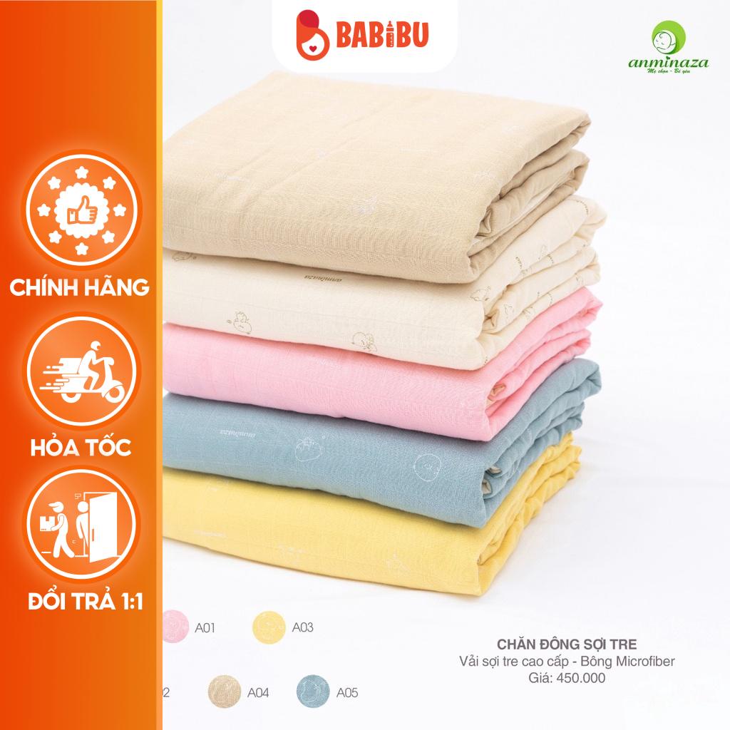 [CHÍNH HÃNG] Chăn Đông Sợi Tre Mềm Mại Họa Tiết Trẻ Em Anminaza,Cao Cấp, Babibu