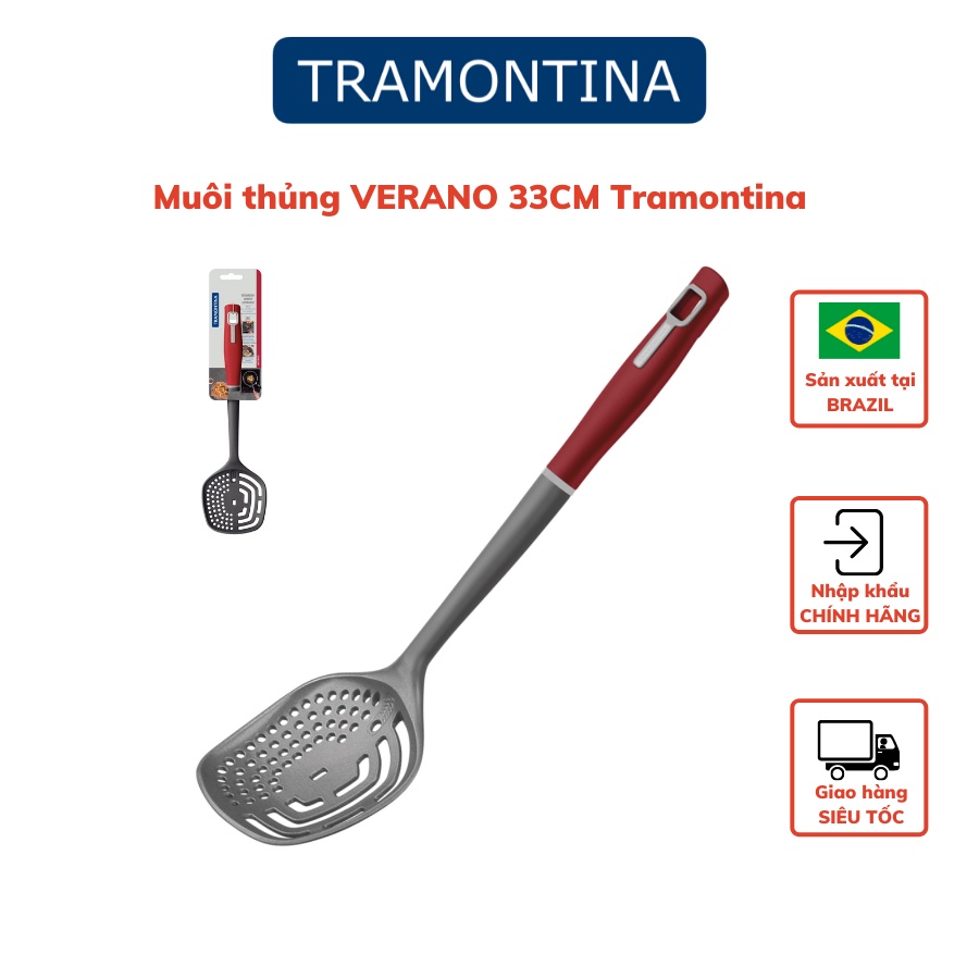 Muôi Đa Năng Tramontina Verano Chất Liệu Nhựa Cao Cấp An Toàn Chịu Nhiệt Tốt 33 Cm Sản Xuất Tại Brazil