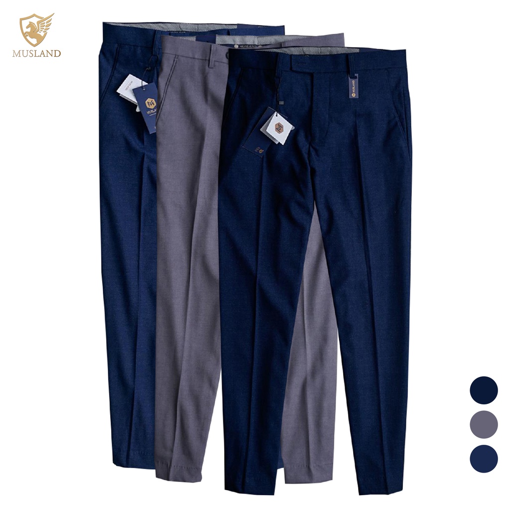 Quần Âu Nam MUSLAND Form SlimFit Thấm Mồ Hôi Không Xù Lông QAML20001 - Quần Tây Nam Trẻ Trung Phong Cách