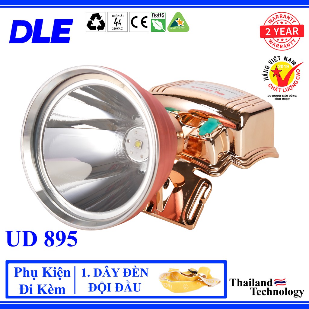 [HÀNG THÁI] ĐÈN PIN ĐỘI ĐẦU UD - 895 - 4 CỤC PIN - LẶN BIỂN 10M - NHẬP KHẨU THÁI LAN - ÁNH SÁNG TRẮNG