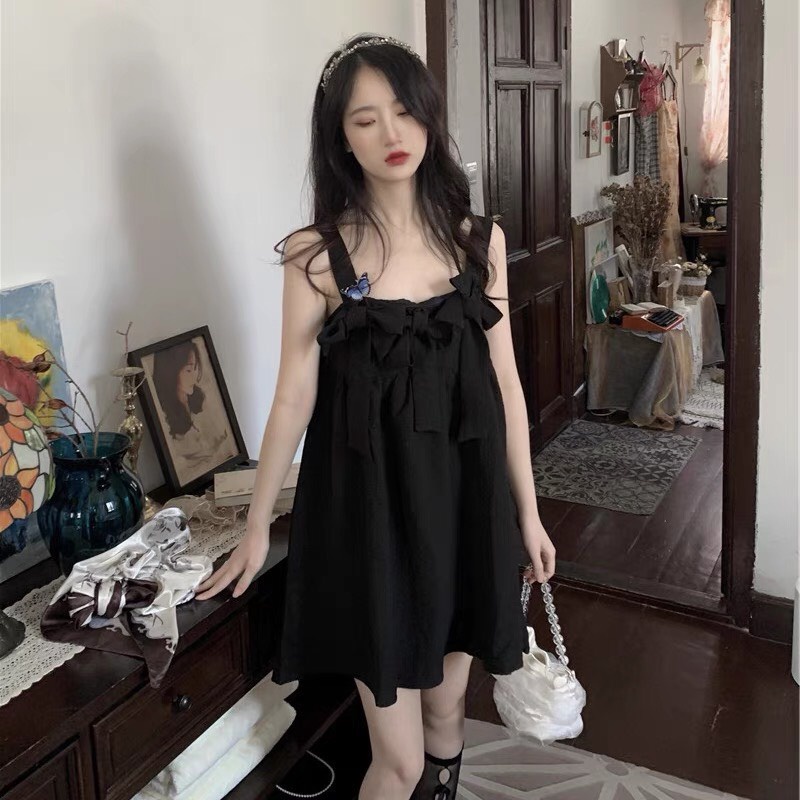 Váy Nữ Hai Dây Cột Nơ Siêu Xinh, Nữ Tính, Hàng Hottrend, Chất Liệu Thoáng Mát, Mặc Đi Chơi, Đi Dã Ngoại | BigBuy360 - bigbuy360.vn