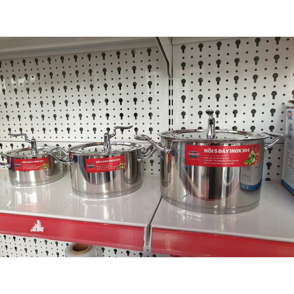 BỘ NỒI INOX 5 ĐÁY SUNHOUSE SHG2503MSA