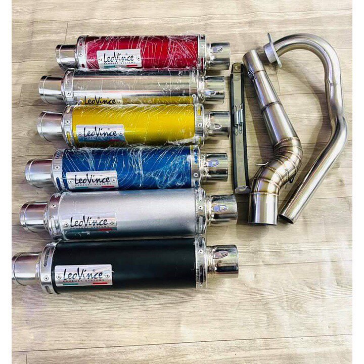 Full sét pô Leovince kèm cổ 2 khúc 304 cho dòng xe Exciter 150 , Exciter 135 , Winner , Raider , Satria , Sonic