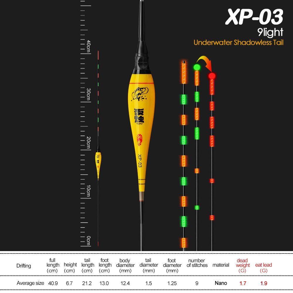 ZAIJIE24 Phao Câu Cá Có Đèn LED Thay Đổi Màu Sắc