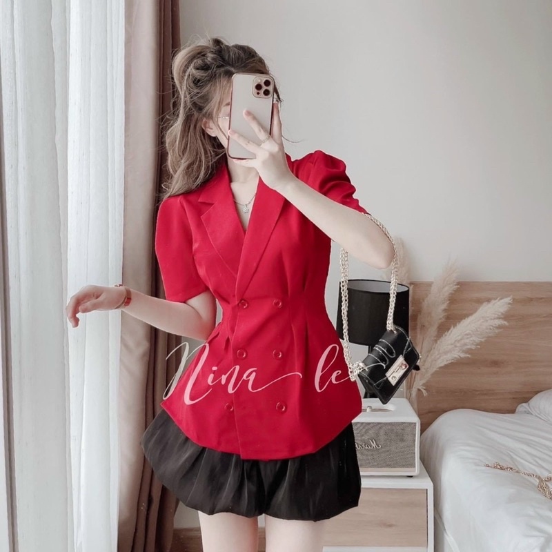 SET ÁO CỔ VEST TN + CHÂN VÁY XOÈ❤️🖤 | BigBuy360 - bigbuy360.vn