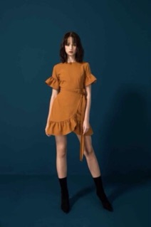 Cocosin đầm organge ruffle dress