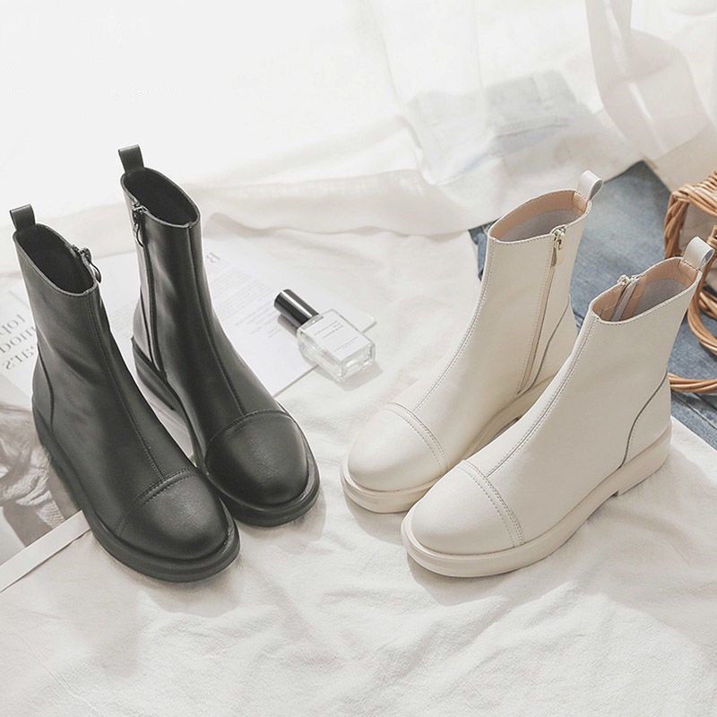 Giày Bốt Da Mềm Mỏng Mũi Tròn Co Giãn Tốt Thời Trang Thu Đông 2022 Cho Nữ