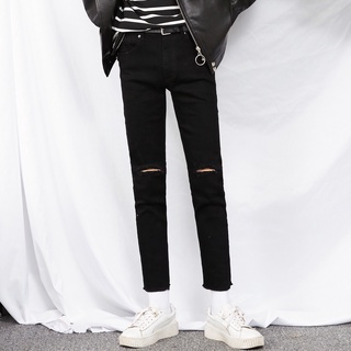QUẦN JEAN BAGGY NAM TOKI RÁCH GỐI BLACK FIT PANTS