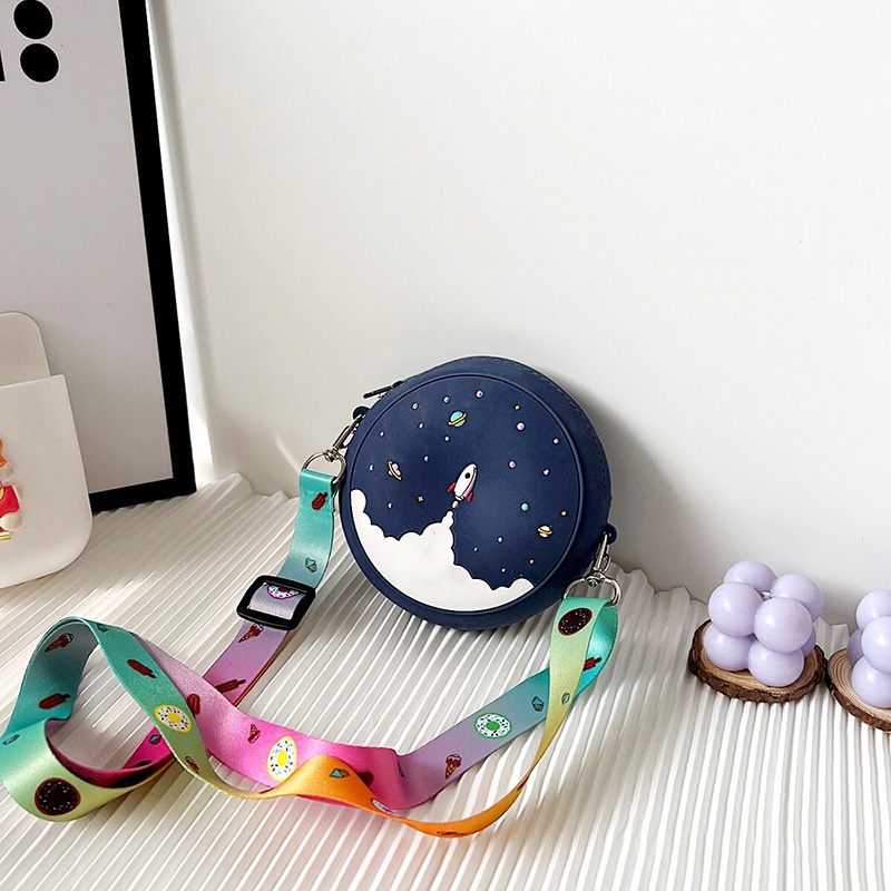 Túi Đeo Chéo Hình Bánh Donut Bằng Silicon Phong Cách Công Chúa Dễ Thương Cho Bé Gái