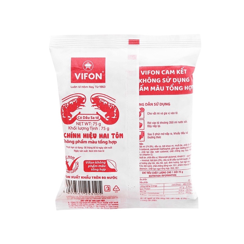 Mì giấy 2 tôm vifon 75g