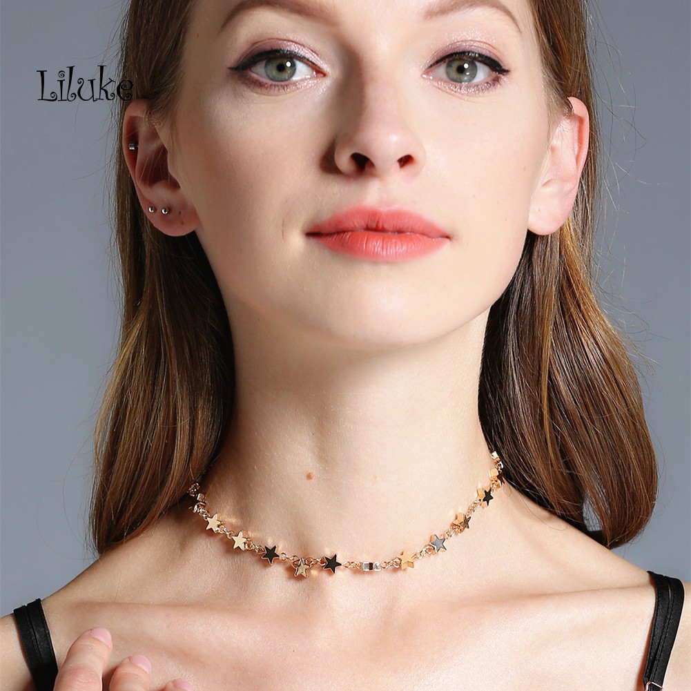 Vòng Cổ Choker Họa Tiết Ngôi Sao Thời Trang Thanh Lịch Cho Nữ