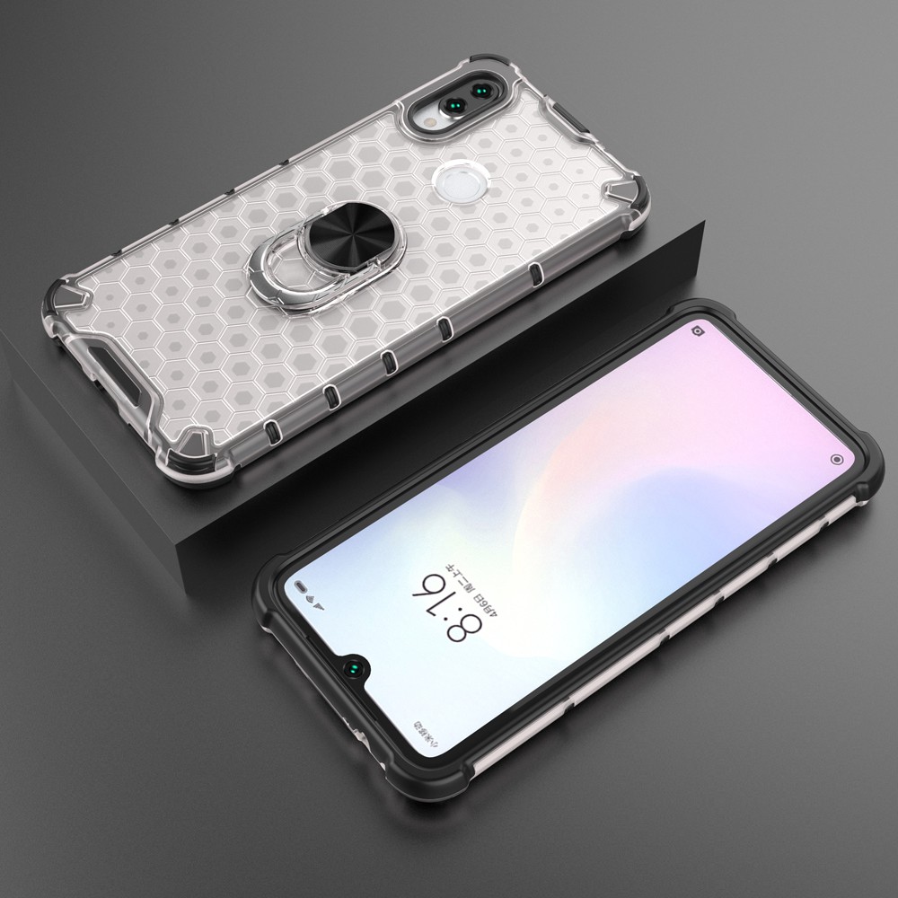 Ốp lưng Xiaomi Redmi Note 7 Pro 8 Pro Note 9S 9 Pro Max 10X 4G chống sốc họa tiết tổ ong kèm nhẫn iring