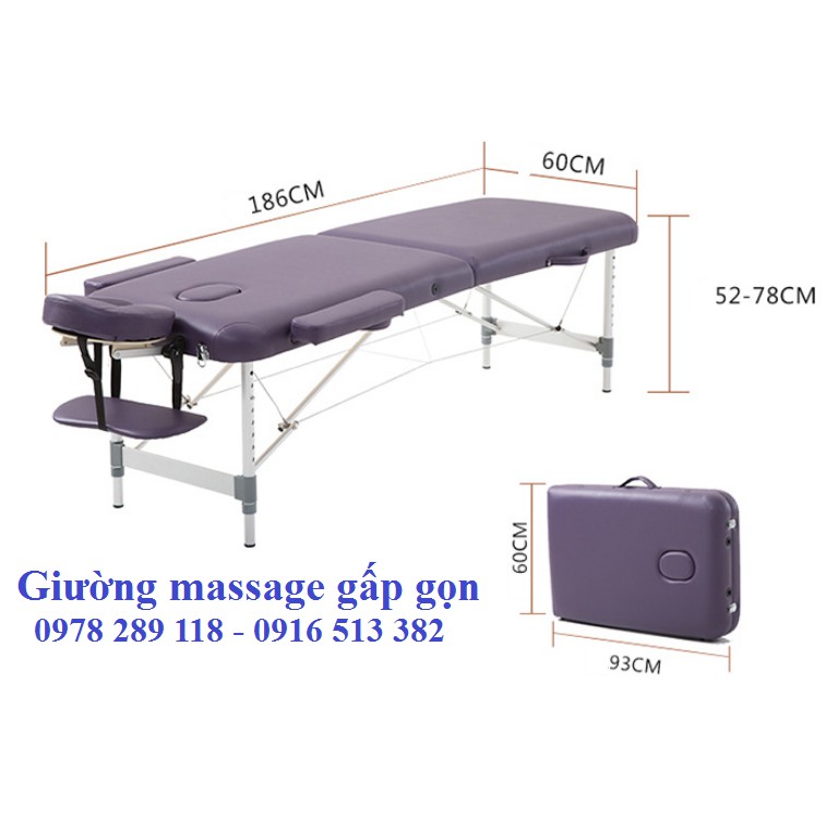 Giường spa gấp di động cao cấp (chân hợp kim nhôm) HL2