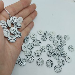 10 cúc áo sơ mi ( nút áo, nút nhựa ) phối sọc đen